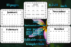 2027 horizontal Calendar with flower frame Product Image 3