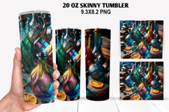 Skinny Tumbler 20oz Wrap Design,Halloween Tumbler PNG Design Product Image 1