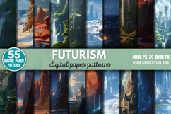 Futurism Background Digital Paper Bundle PNG Product Image 1
