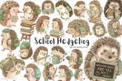Back to School Hedgehog Clipart Product Image 1