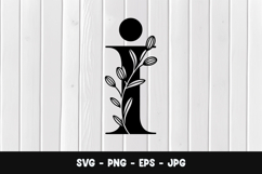Botanical Letter I Monogram SVG, PNG Product Image 1