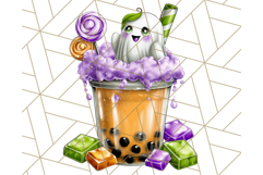 Ghost Café PNG Clipart, Cute Ghost Baristas Halloween Treats Product Image 5