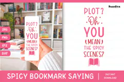 Spicy Bookmark Saying SVG | Book Lovers - Spicy Scenes Product Image 1