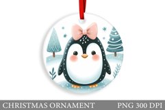 Cute Penguin Sublimation. Cute Penguin Christmas Ornament Product Image 1
