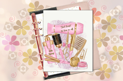 Pink Hair Salon Sublimation PNG Beauty Tools Design Product Image 8