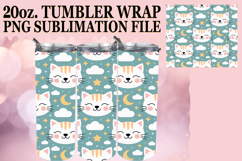 Luminous Sublimation 20oz tumbler wrap, Funny Cat Product Image 1