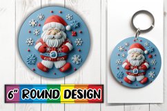 Holiday 3D Santa Claus Round Design for Sublimation Product Image 1