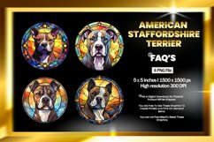 American Staffordshire Terrier Stained Glass - 04 Variations Product Image 1
