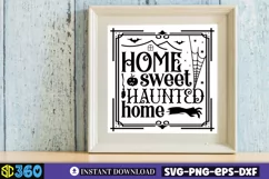 Home sweet haunted home SVG, Vintage Halloween Sign SVG Product Image 4