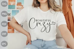 Beautiful Crazy SVG Cut File / Country Girl SVG Design Product Image 1