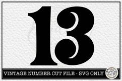 Vintage Number 13 SVG | Antique Postal Cancellation Number Product Image 1