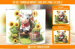 Highland Cow Tumbler Wrap Designs, Sublimation Wrap Product Image 1