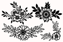 Floral Flowers Decorative SVG Bundle, Wedding Flower Clipart Product Image 8