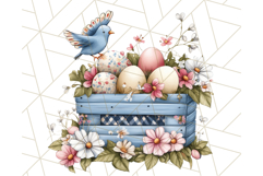 Blue Cottagecore Kitchen Clipart, Vintage Country Floral Png Product Image 5