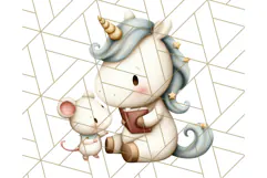 Magical Bookish Unicorn PNG Clipart Reading Books & Stories Product Image 5