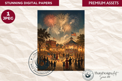 Patriotic Vintage 4th of July Junk Journal digital paper Product Image 1
