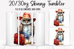 Owl on Vacation Sublimation - Tumbler Sublimation Design Product Image 1