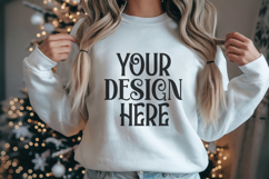 Christmas Gildan 18000 White Crewneck Sweatshirt Mockups Product Image 1