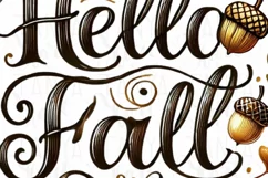 Hello Fall, Retro PNG Design for Cards & Shirts, Vintage Product Image 5