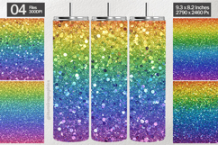 Rainbow Glitter Tumbler Wrap| Tumbler Sublimation Product Image 1