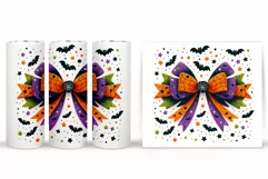 Halloween Bow Tumbler Design. Halloween Sublimation Product Image 2