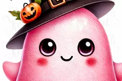 Cute Pink Ghost PNG, Funny Halloween Ghost Design for TShirt Product Image 5