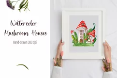 Watercolor Mushroom Houses Sublimation Printing Product Image 4