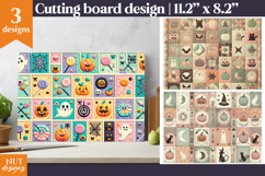 Patchwork Halloween Cutting Board, Cozy Halloween kitchen Product Image 1