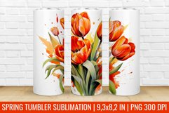 Spring Flower Tumbler Wrap | Tumbler Sublimation Design Product Image 1