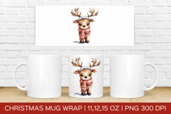 Christmas Deer Mug Wrap | Christmas Sublimation Design Product Image 1