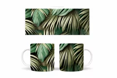 Palm Leaves Mug Design. Tropical Leaves Mug Sublimation Product Image 2