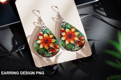 Stained Glass Christmas flowers Earring Design Product Image 1