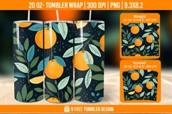 Orange Tumbler Wrap Designs, Sublimation Wrap Product Image 1