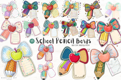 School Pencil Bows Clipart Product Image 1