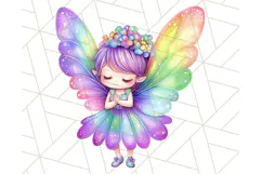 Pastel Fairy Clip Art PNG With Glitter, Rainbow Fairy Png Product Image 5