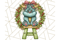 Christmas Monster Clipart, Funny Holiday Creature PNG Art Product Image 5