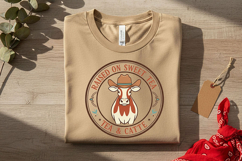 Raised on Sweet Tea Tea &amp; Cattle Png, Western Cowgirl Badge Product Image 3
