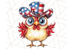 Patriotic Chicken Clipart Png, Funny 4th of July PNG Graphic Product Image 5