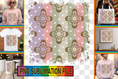 Playful TSHIRT Art PNG, Gold Flower Product Image 1