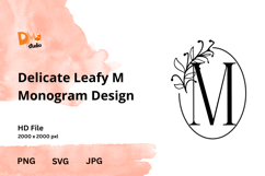 Delicate Leafy Monogram Design Product Image 1