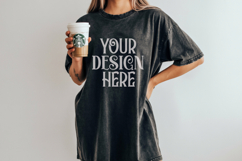 Black Comfort Colors 1717 T-shirt Mockups, Real Model Mock Product Image 1