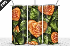 Rose Tumbler Sublimation | Valentine's Day Tumbler Wrap Product Image 2