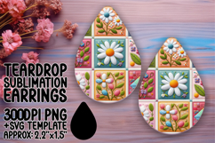 Trendy Teardrop Sublimation Artwork PNG , Patchwork Product Image 1