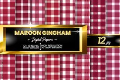 Maroon Gingham Digital Papers 12 Variations Product Image 1