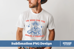 Snacks &amp; Freedom American Cowboy 4th of July USA PNG DTF Product Image 2