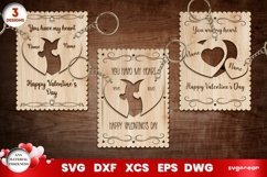 Valentine&#039;s Day Keychains Gift Cards | Laser Cut | Glowforge Product Image 1