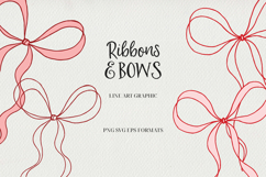 Ribbons &amp; Bows Line Art Clipart SVG | PNG | EPS Product Image 1