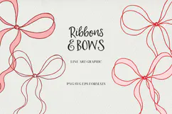 Ribbons & Bows Line Art Clipart SVG | PNG | EPS Product Image 1