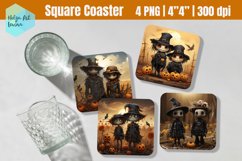 Square Coaster Sublimation | Fall PNG Product Image 1