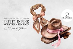 Watercolor Western Clipart, Wild West Cowgirl, Country PNG. Product Image 1